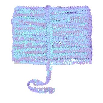 Elastic Sequin Trim, Flat Glitter Paillette Sequin Ribbon, Metallic Sequin Strips DIY Decorations