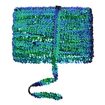 Elastic Sequin Trim, Flat Glitter Paillette Sequin Ribbon, Metallic Sequin Strips DIY Decorations