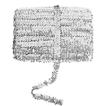 Elastic Sequin Trim, Flat Glitter Paillette Sequin Ribbon, Metallic Sequin Strips DIY Decorations