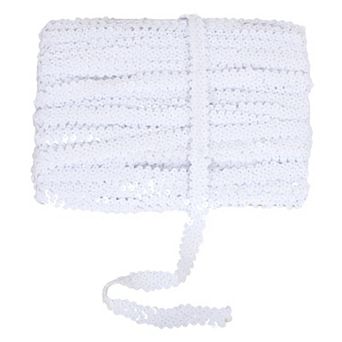 Elastic Sequin Trim, Flat Glitter Paillette Sequin Ribbon, Metallic Sequin Strips DIY Decorations