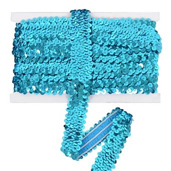 Elastic Flat Glitter Paillette Sequin Ribbon, Metallic Stretch Sequin Strips Sewing DIY Craft