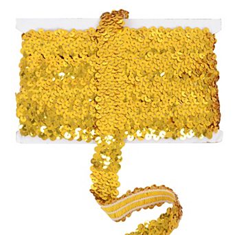 Elastic Flat Glitter Paillette Sequin Ribbon, Metallic Stretch Sequin Strips Sewing DIY Craft