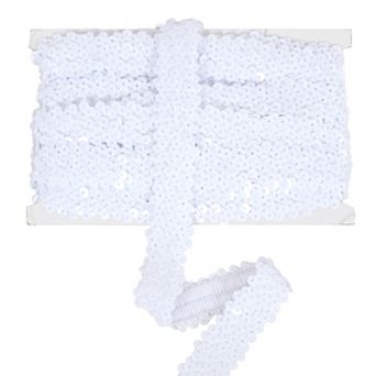 Elastic Flat Glitter Paillette Sequin Ribbon, Metallic Stretch Sequin Strips Sewing DIY Craft