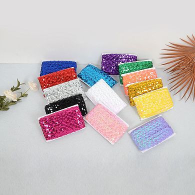Sequin Braid Trim, Glitter Metallic Paillette Sequin Ribbon, DIY Sewing Embellishments