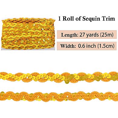 Sequin Braid Trim, Glitter Metallic Paillette Sequin Ribbon, DIY Sewing Embellishments