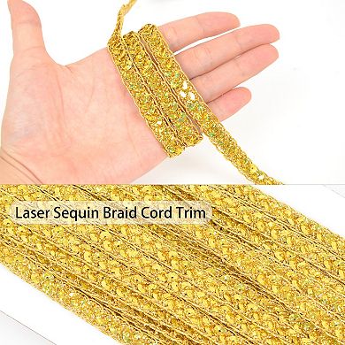 Sequin Braid Cord Trim, Sewing Sequin Ribbon for DIY Crafts Party Decorations