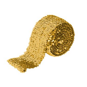 Elastic Sequin Trim Flat Glitter Bling Fabric Paillette Sequin Ribbon, Metallic Sewing DIY Project