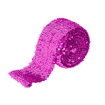 Elastic Sequin Trim Flat Glitter Bling Fabric Paillette Sequin Ribbon, Metallic Sewing DIY Project