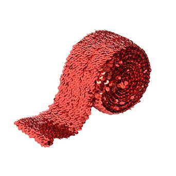 Elastic Sequin Trim Flat Glitter Bling Fabric Paillette Sequin Ribbon, Metallic Sewing DIY Project