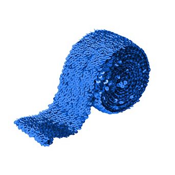 Elastic Sequin Trim Flat Glitter Bling Fabric Paillette Sequin Ribbon, Metallic Sewing DIY Project