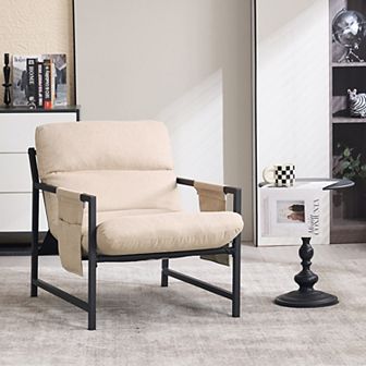 Unikome Modern Lounge Chair - Deep Seat, Soft Cushion & Metal Frame, 330 lbs Capacity