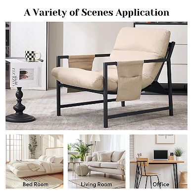 Unikome Modern Lounge Chair - Deep Seat, Soft Cushion & Metal Frame, 330 lbs Capacity