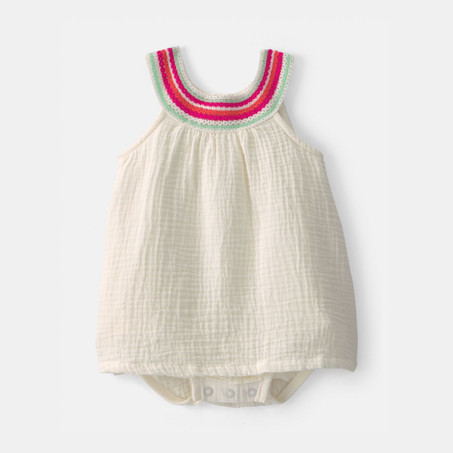 Платье Carter's Gauze Bodysuit Dress with Colorful Crochet Neckline для девочек-малышей — фото 1