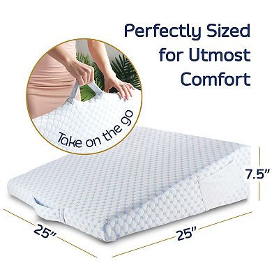 Nestl 7.5 Inch Wedge Pillow with Cooling Cover