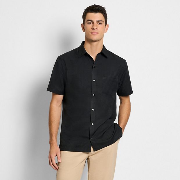 Men's Short Sleeve Dress Shirt Van Heusen Men's Short Sleeve Dress Shirt - Regular  Fit Poplin Solid, Wrinkle Free, Point Collar Van Heusen Fitted Poplin