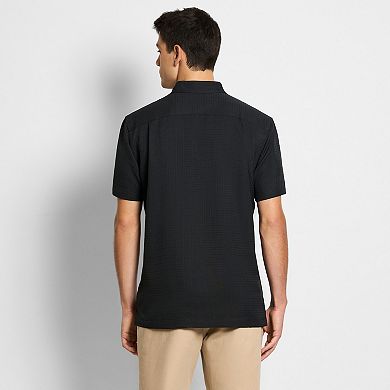 Men's Van Heusen Weekend Texture Camp Solid Short Sleeve Shirt