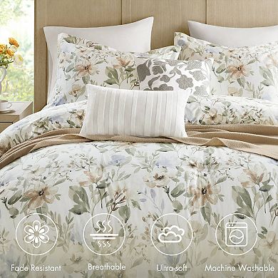 Harbor House Herbal 6 pc Cotton Sateen Oversized Print Comforter Set