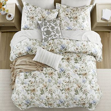 Harbor House Herbal 6 pc Cotton Sateen Oversized Print Comforter Set