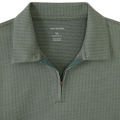 Men's Van Heusen Essential Tonal Jacquard Zip Polo