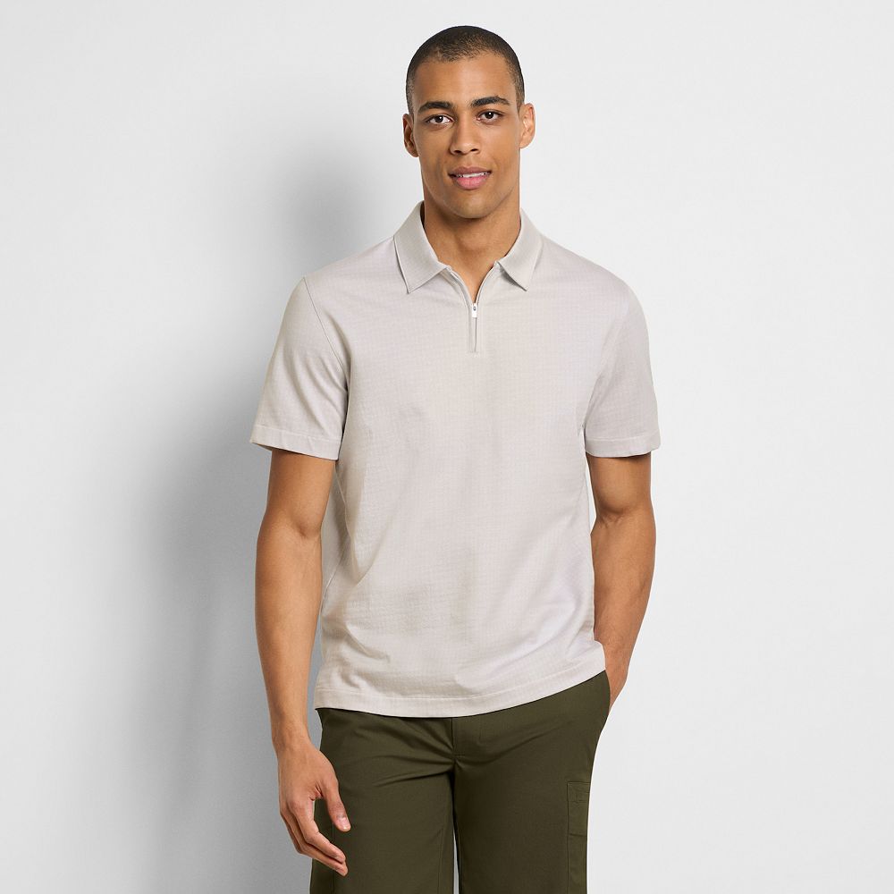 Men's Van Heusen Essential Tonal Jacquard Zip Polo