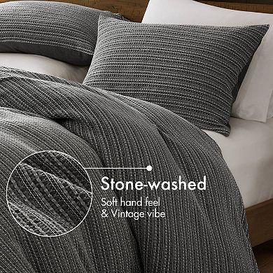 Woolrich Lyon 3 pc Waffle Washed Cotton Duvet Set