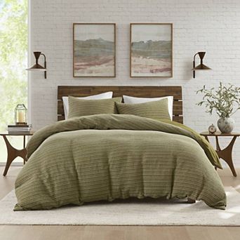 Woolrich Lyon 3 pc Waffle Washed Cotton Duvet Set