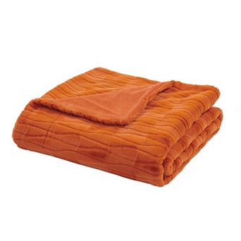 Home Soft Things Leaf Pattern Faux Fur Throw Blanket