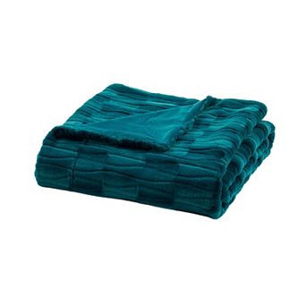 Home Soft Things Leaf Pattern Faux Fur Throw Blanket