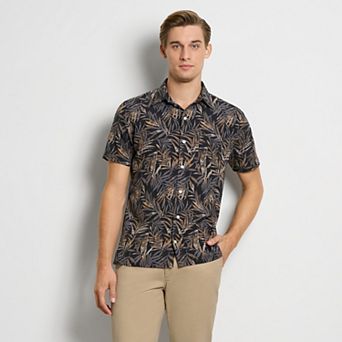 Men's Van Heusen Palm Print Short Sleeve Button-Down Shirt