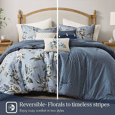 Madison Park Isadora Floral 7 pc Comforter Set with Throw Pillows