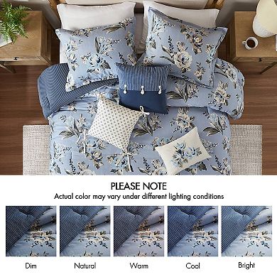 Madison Park Isadora Floral 7 pc Comforter Set with Throw Pillows