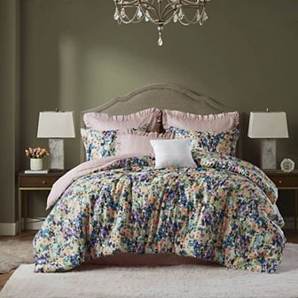 Madison Park Amira 8 pc Cotton Sateen Comforter Set with Throw Pillows