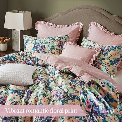 Madison Park Amira 8 pc Cotton Sateen Comforter Set with Throw Pillows