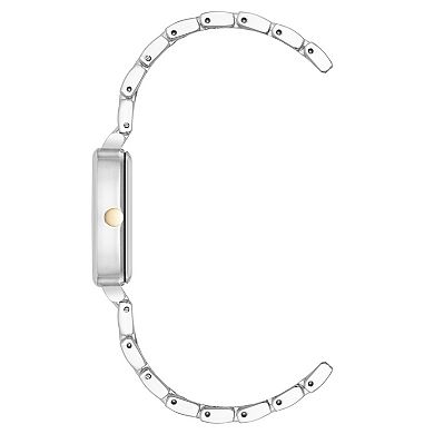 Nine West Women's Two-Tone Bracelet Watch Rectangle Case