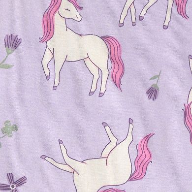 Toddler Girl Carter's Unicorn Floral 4-piece Pajama Set