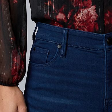 Women's Simply Vera Vera Wang Mid-Rise Wide-Leg Knit Denim Jeans