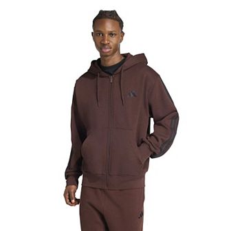 Men's adidas Essentials 3-Stripes Fleece Zip-Up Graphic Hoodie