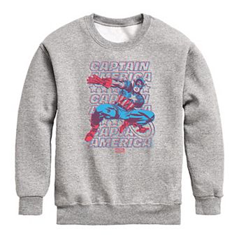 Boys 8-20 Marvel Captain America 3D Crew Fleece Sweatshirt