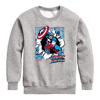Boys 8-20 Marvel Captain America Comic Panels Crew Fleece Sweatshirt