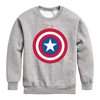 Boys 8-20 Marvel Captain America Shield Crew Fleece Sweatshirt