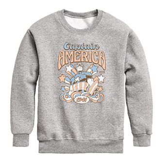 Boys 8-20 Marvel Captain America Retro Crew Fleece Sweatshirt