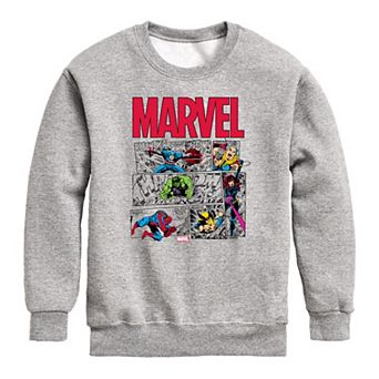 Boys 8-20 Marvel Comic Panels Crew Fleece Sweatshirt