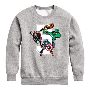 Boys 8-20 Marvel The Avengers 5th Birthday Crew Fleece Sweatshirt