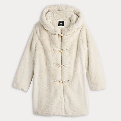 Petite Simply Vera Vera Wang Toggle Faux Fur Coat