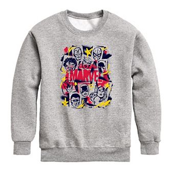 Boys 8-20 Marvel Airbrush Crew Fleece Sweatshirt