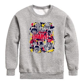 Boys 8-20 Marvel Airbrush Crew Fleece Sweatshirt