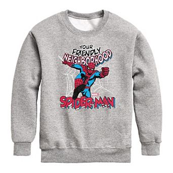 Boys 8-20 Marvel Spider-Man Your Friendly Neighborhood Spider-Man Crew Fleece Sweatshirt
