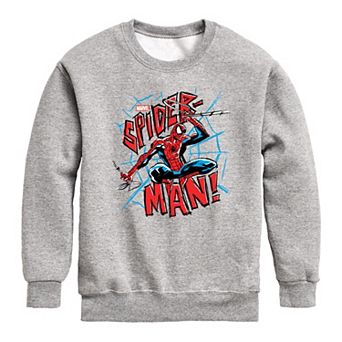 Boys 8-20 Marvel Spider-Man Web Sketch Crew Fleece Sweatshirt