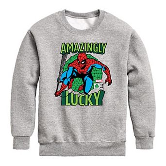 Boys 8-20 Marvel Spider-Man Amazingly Lucky Crew Fleece Sweatshirt