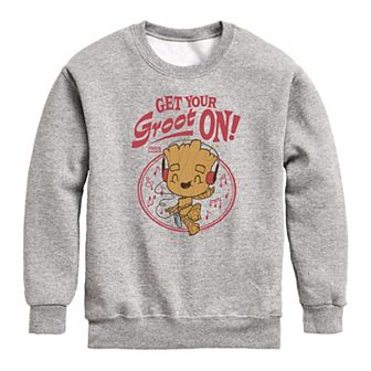 Boys 8-20 Marvel Guardians Of The Galaxy Get Your Groot On Crew Fleece Sweatshirt
